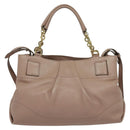 Salvatore Ferragamo Gancini Hand Bag Leather 2way Purple Gold Auth 142267-3