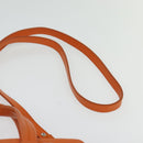 Salvatore Ferragamo Gancini Hand Bag Canvas 2way Orange Silver Auth 142268-14