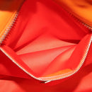 Salvatore Ferragamo Gancini Hand Bag Canvas 2way Orange Silver Auth 142268-22