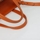 Salvatore Ferragamo Gancini Hand Bag Canvas 2way Orange Silver Auth 142268-7