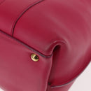 Salvatore Ferragamo Gancini Hand Bag Leather Pink Gold Auth 142269-17