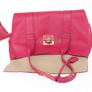 Salvatore Ferragamo Gancini Hand Bag Leather Pink Gold Auth 142269-19