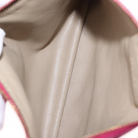 Salvatore Ferragamo Gancini Hand Bag Leather Pink Gold Auth 142269