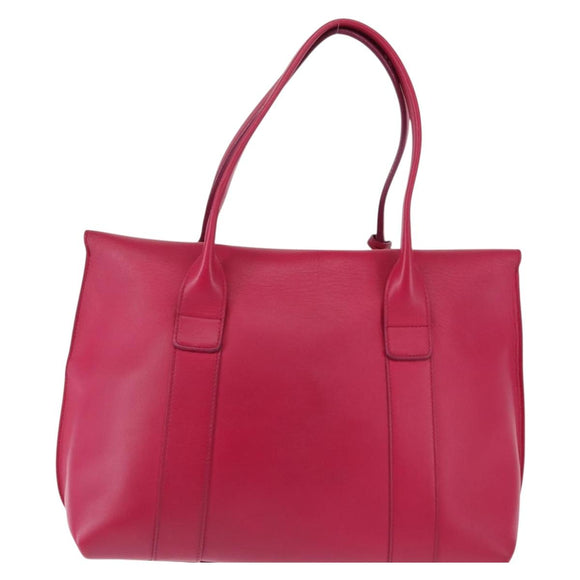 Salvatore Ferragamo Gancini Hand Bag Leather Pink Gold Auth 142269