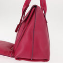 Salvatore Ferragamo Gancini Hand Bag Leather Pink Gold Auth 142269-3