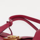 Salvatore Ferragamo Gancini Hand Bag Leather Pink Gold Auth 142269-14