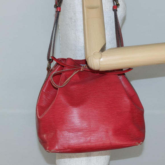 LOUIS VUITTON Epi Petit Noe Shoulder Bag Red M44107 LV Auth 142271
