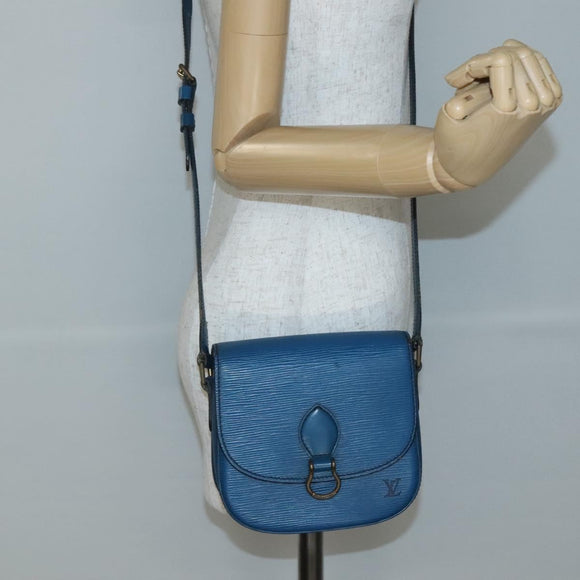 LOUIS VUITTON Epi Saint Cloud PM Shoulder Bag Blue M52195 LV Auth 142273