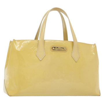 LOUIS VUITTON Monogram Vernis Wilshire PM Hand Bag Broncorail M91452 Auth 142274