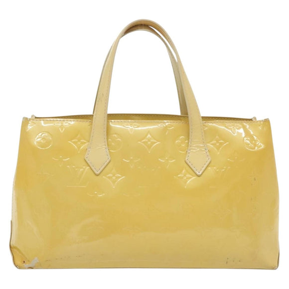 LOUIS VUITTON Monogram Vernis Wilshire PM Hand Bag Broncorail M91452 Auth 142274