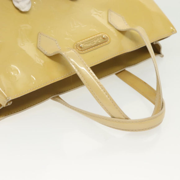 LOUIS VUITTON Monogram Vernis Wilshire PM Hand Bag Broncorail M91452 Auth 142274