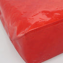 LOUIS VUITTON Monogram Vernis Reade MM Hand Bag Red Rouge M91086 LV Auth 142275-15