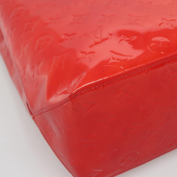 LOUIS VUITTON Monogram Vernis Reade MM Hand Bag Red Rouge M91086 LV Auth 142275