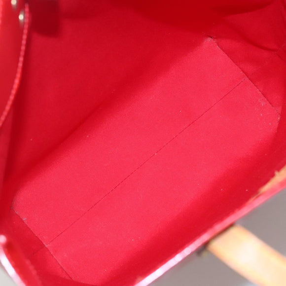 LOUIS VUITTON Monogram Vernis Reade MM Hand Bag Red Rouge M91086 LV Auth 142275