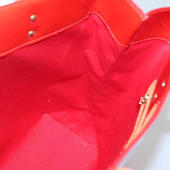 LOUIS VUITTON Monogram Vernis Reade MM Hand Bag Red Rouge M91086 LV Auth 142275