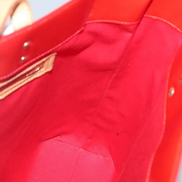 LOUIS VUITTON Monogram Vernis Reade MM Hand Bag Red Rouge M91086 LV Auth 142275