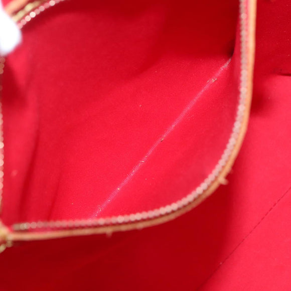 LOUIS VUITTON Monogram Vernis Reade MM Hand Bag Red Rouge M91086 LV Auth 142275