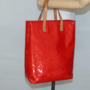 LOUIS VUITTON Monogram Vernis Reade MM Hand Bag Red Rouge M91086 LV Auth 142275-21