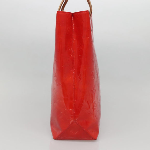 LOUIS VUITTON Monogram Vernis Reade MM Hand Bag Red Rouge M91086 LV Auth 142275