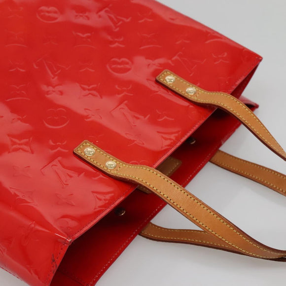 LOUIS VUITTON Monogram Vernis Reade MM Hand Bag Red Rouge M91086 LV Auth 142275