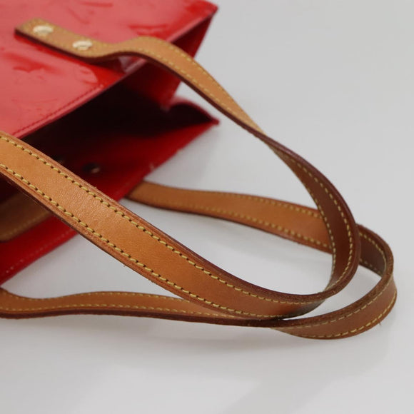 LOUIS VUITTON Monogram Vernis Reade MM Hand Bag Red Rouge M91086 LV Auth 142275