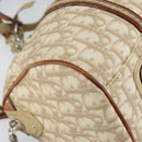 Christian Dior Trotter Canvas Romantic Shoulder Bag PVC Beige Silver Auth 142282-15