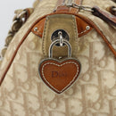 Christian Dior Trotter Canvas Romantic Shoulder Bag PVC Beige Silver Auth 142282-19