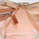 Christian Dior Trotter Canvas Romantic Shoulder Bag PVC Beige Silver Auth 142282-21