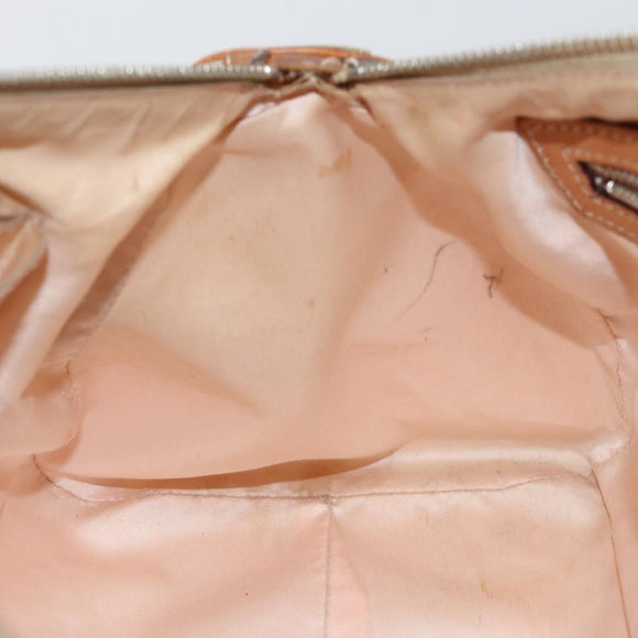 Christian Dior Trotter Canvas Romantic Shoulder Bag PVC Beige Silver Auth 142282