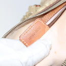 Christian Dior Trotter Canvas Romantic Shoulder Bag PVC Beige Silver Auth 142282-12