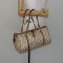 Christian Dior Trotter Canvas Romantic Shoulder Bag PVC Beige Silver Auth 142282-24