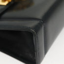 Salvatore Ferragamo Gancini Hand Bag Leather Navy Gold Auth 142283-7