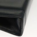 Salvatore Ferragamo Gancini Hand Bag Leather Navy Gold Auth 142283-15