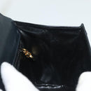 Salvatore Ferragamo Gancini Hand Bag Leather Navy Gold Auth 142283-18