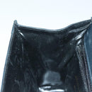 Salvatore Ferragamo Gancini Hand Bag Leather Navy Gold Auth 142283-19