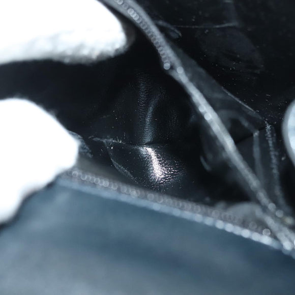 Salvatore Ferragamo Gancini Hand Bag Leather Navy Gold Auth 142283