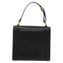 Salvatore Ferragamo Gancini Hand Bag Leather Navy Gold Auth 142283-2