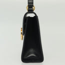 Salvatore Ferragamo Gancini Handtas Leer Marinegoud Auth 142283A-3