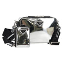 PRADA Shoulder Bag Leather Silver 2VH070 Auth 142285M-1