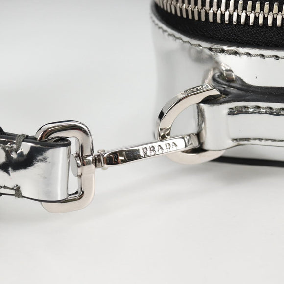 PRADA Shoulder Bag Leather Silver 2VH070 Auth 142285M