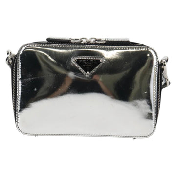 PRADA Shoulder Bag Leather Silver 2VH070 Auth 142285M - 0