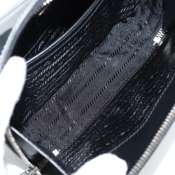 PRADA Shoulder Bag Leather Silver 2VH070 Auth 142285M