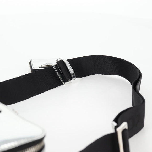 PRADA Shoulder Bag Leather Silver 2VH070 Auth 142285M