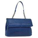 BOTTEGA VENETA INTRECCIATO Shoulder Bag Leather Blue Auth 142290-1