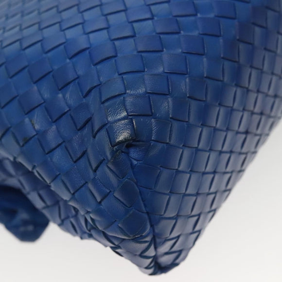 BOTTEGA VENETA INTRECCIATO Shoulder Bag Leather Blue Auth 142290