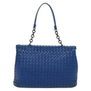 BOTTEGA VENETA INTRECCIATO Shoulder Bag Leather Blue Auth 142290-2
