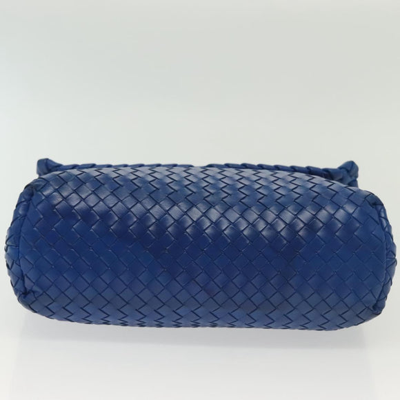 BOTTEGA VENETA INTRECCIATO Shoulder Bag Leather Blue Auth 142290