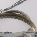 BALENCIAGA The Giant City Hand Bag Leather 2way Light Blue Silver Auth 142291-9