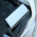 BALENCIAGA The Giant City Hand Bag Leather 2way Light Blue Silver Auth 142291-20