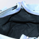 BALENCIAGA The Giant City Hand Bag Leather 2way Light Blue Silver Auth 142291-21